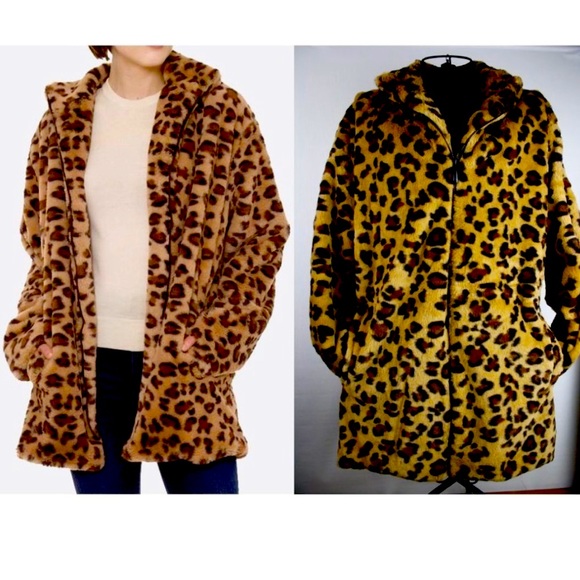 Jackets & Coats | Last 1 Faux Fur Brown Leopard Print Teddy Coat | Poshmark